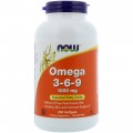 NOW Omega 3-6-9 1000 mg  250 капс.